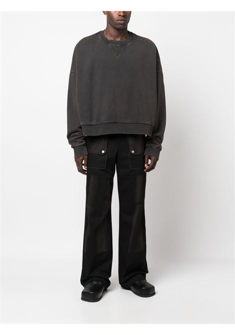 Black faded-effect drop-shoulder sweatshirt - ENTIRE STUDIOS -  men ENTIRE STUDIOS | ES2126WB